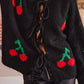 Cherry Tied Long Sleeve Cardigan