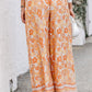 Floral Tie Front Wide Leg Pants