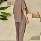 Simply Taupe High Low Boxy Fit Tee and Crop Pants Set