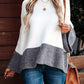 Contrast Round Neck Long Sleeve Sweater