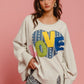 BiBi LOVE Heart Patch Slit French Terry Sweatshirt