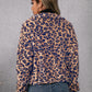 Ivy Lane Drawstring Leopard Zip Up Jacket