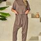 Simply Taupe High Low Boxy Fit Tee and Crop Pants Set