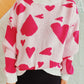 Heart Round Neck Long Sleeve Sweater