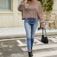 Round Neck Dropped Shoulder Sweater