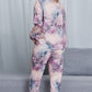 Tie-Dye Crewneck Top and Drawstring Waist Joggers Lounge Set