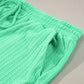 Mint Green Textured Batwing Sleeve Tee Wide Leg Pants Plus Size Set