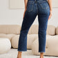 RFM Crop Dylan Full Size Tummy Control Distressed High Waist Raw Hem Jeans