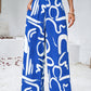 Devine Smocked Printed Wide Leg Pants with Pockets