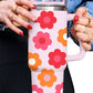 Multicolor Flower Print Handled Stainless Steel Vacuum Cup 40oz