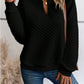 Notched Long Sleeve Sweatshirt