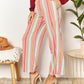 Double Take Striped Smocked Waist Pants with Pockets