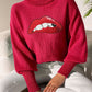 Lip Turtleneck Long Sleeve Sweater