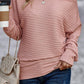 Texture Round Neck Long Sleeve Top