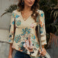 Printed Flare Sleeve Top