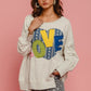 BiBi LOVE Heart Patch Slit French Terry Sweatshirt