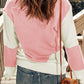 Color Block Round Neck Long Sleeve Sweater