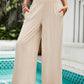 Devine Smocked Wide Leg Pants with Pockets