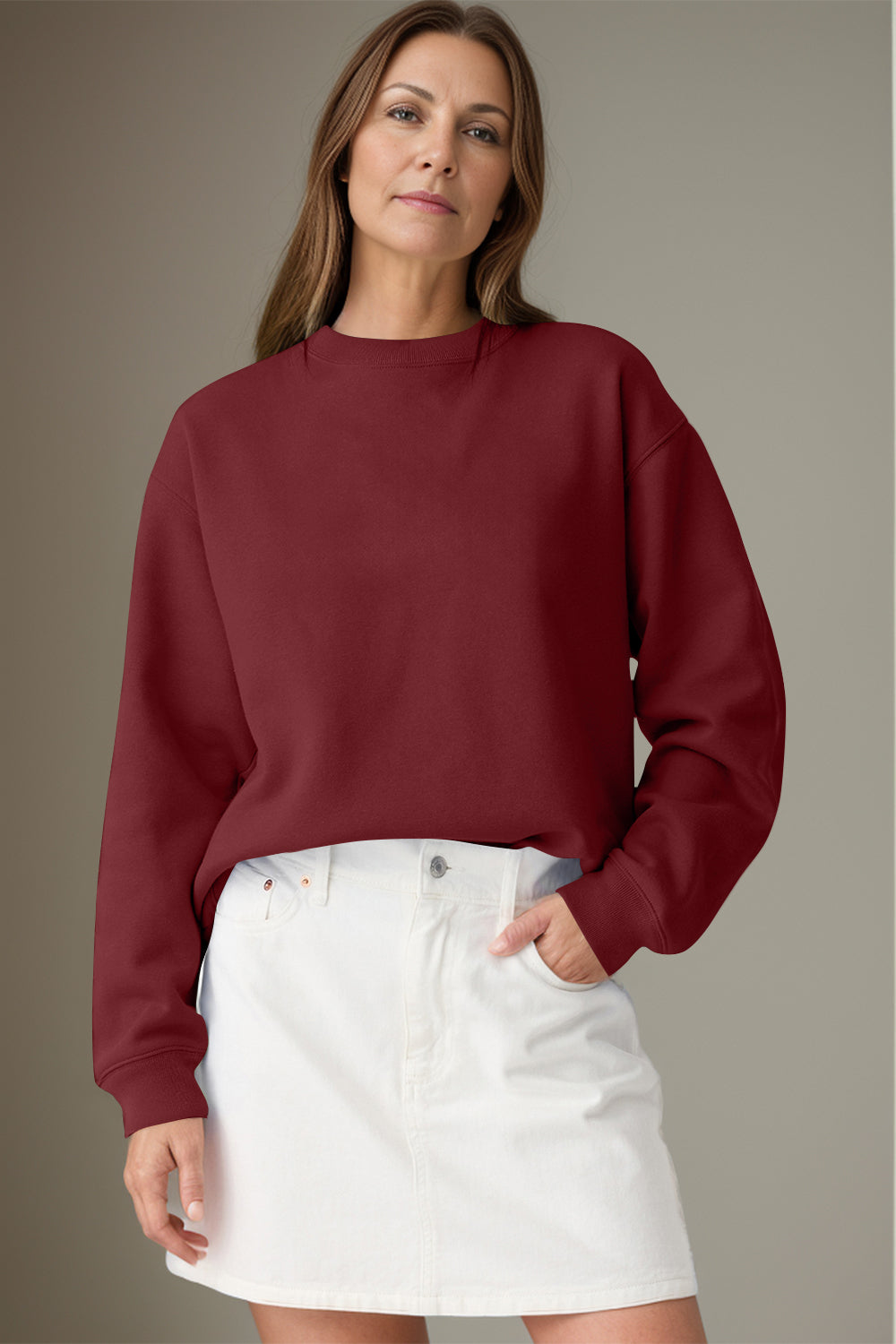 Round Neck Long Sleeve Sweatshirt