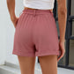 Roll Trim Half Elastic Waist Shorts