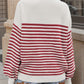 Striped Round Neck Long Sleeve Sweater