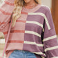 Contrast Striped Long Sleeve Sweatshirt