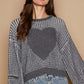 Grey Heart Patch Zipper Sweater—All Heart—Valentine's Day Collection