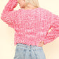 VERY J Shaggy Yarn Knit Zip Up Jacket