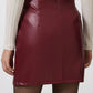 Slit Mini Skirt with Zipper