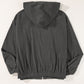 Drawstring Zip Up Long Sleeve Hooded Jacket