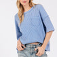 SAGE + FIG Exposed Seam Round Neck Half Sleeve T-Shirt