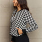 Ninexis Full Size Plaid Round Neck Long Sleeve Jacket