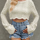 Round Neck Long Sleeve Cropped Sweater