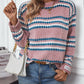 Striped Round Neck Long Sleeve Sweater