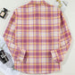 Plaid Collared Neck Long Sleeve Shacket