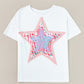 Star Round Neck Short Sleeve T-Shirt