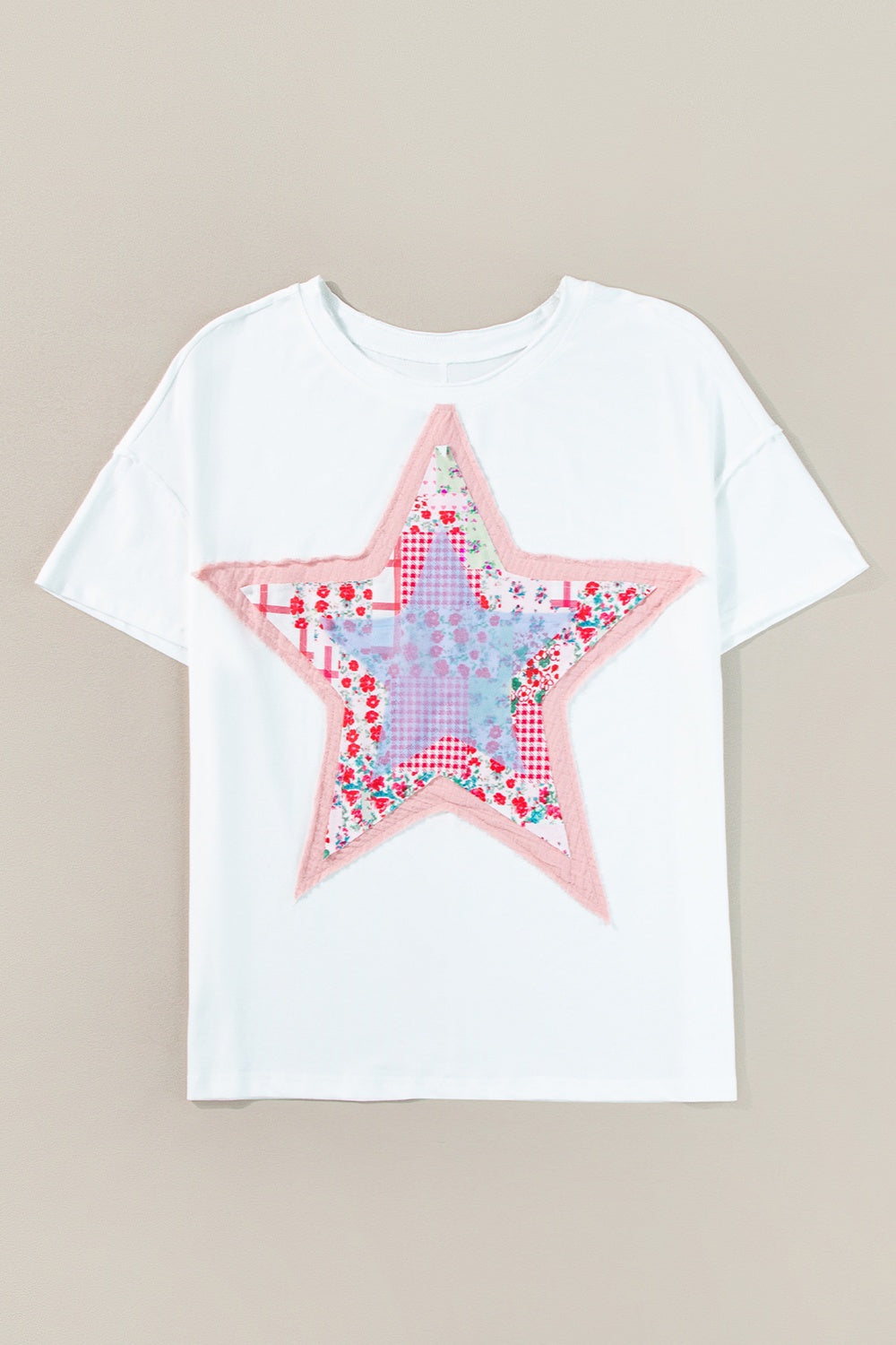 Star Round Neck Short Sleeve T-Shirt