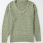 V-Neck Dropped Shoulder Long Sleeve Sweater