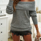 Off-Shoulder Long Sleeve Sweater