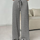 Tied Striped Wide Leg Pants