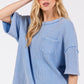 SAGE + FIG Exposed Seam Round Neck Half Sleeve T-Shirt