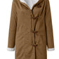 Full Size Pocketed Long Sleeve Hooded Toggle Jacket