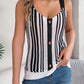 Openwork Striped V-Neck Tank