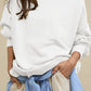 Side Slit Round Neck Long Sleeve Sweatshirt