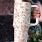 White Cute Flower Print Large Stainless Steel Tumbler 40oz