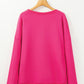 Solid Color Round Neck Long Sleeve Sweatshirt