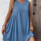 Ruched V-Neck Sleeveless Mini Dress