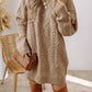 Cable-Knit Round Neck Sweater Dress