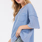 SAGE + FIG Exposed Seam Round Neck Half Sleeve T-Shirt