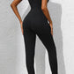 Scoop Neck Wide Strap Skinny Jumpsuit